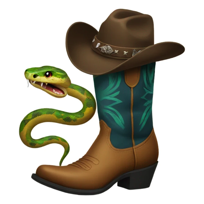 Snake wearing cowboy boots sticker
