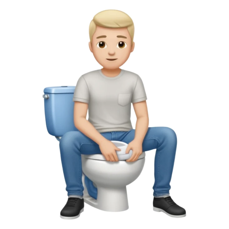 Guy sitting on toilet sticker