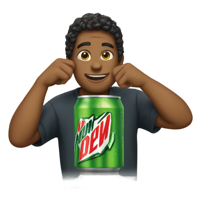 person addicted to mountain dew sticker