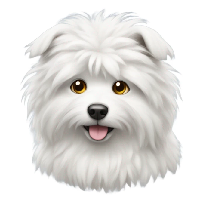 white fluffy dog sticker