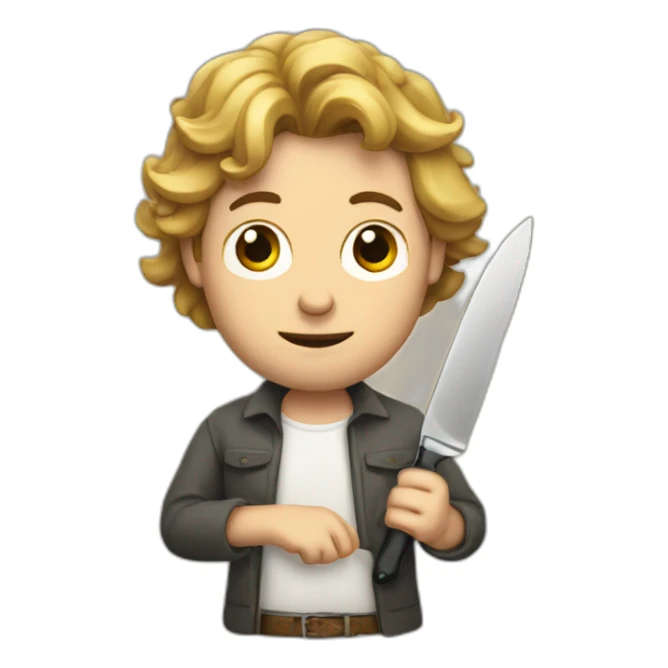 George buch with a knife sticker