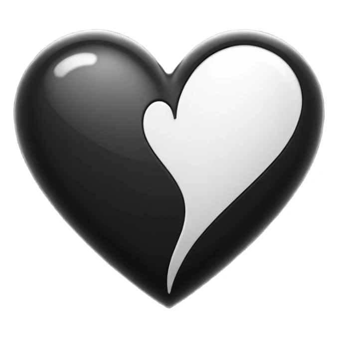 Black and white heart sticker