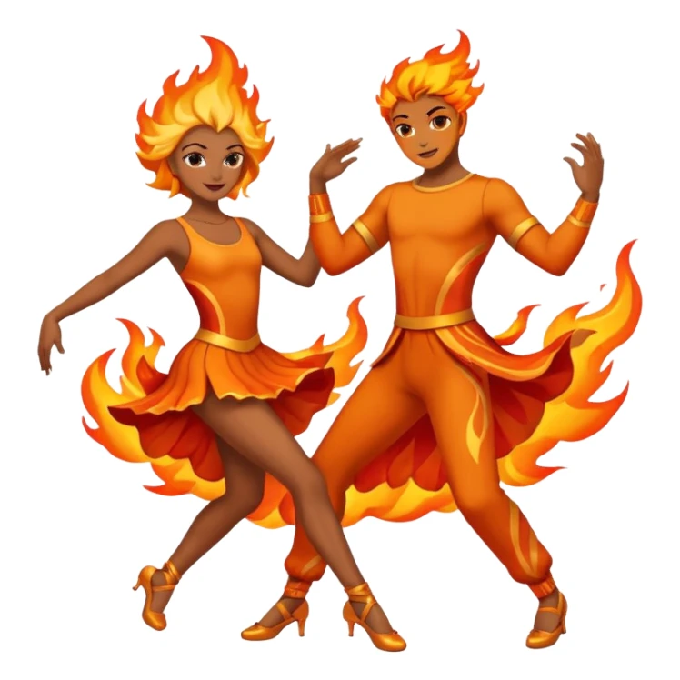 Dancers on fire sticker