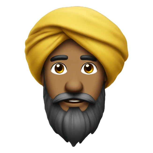 pushtoon turban with beard and sharp mustard  sticker