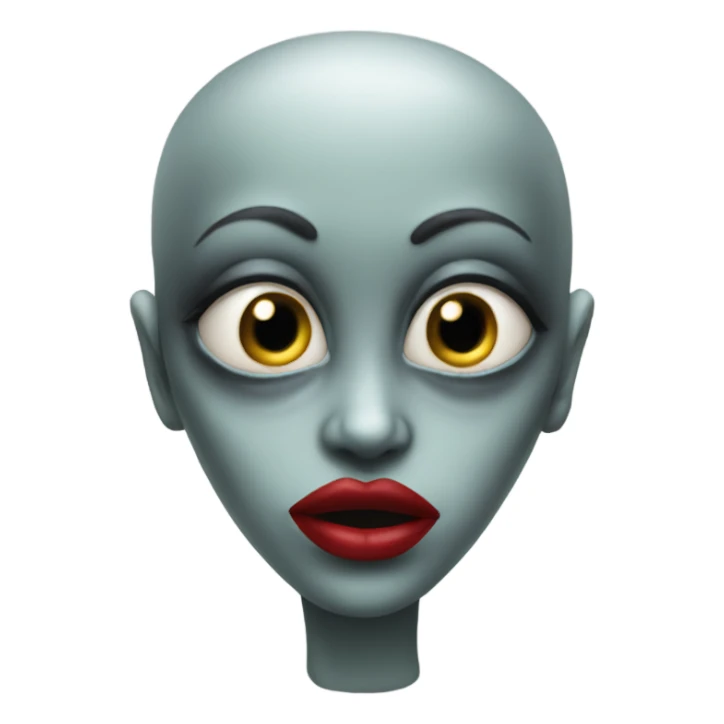 alien with red lipstick on  sticker