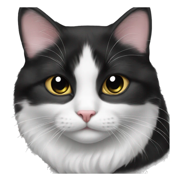 black and white cat with heart sticker
