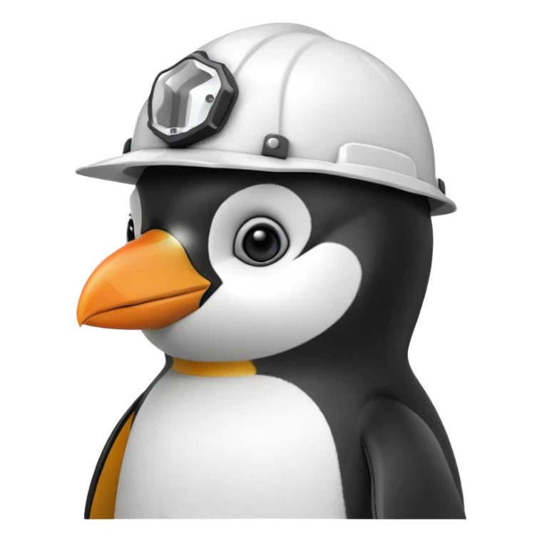 penguen kasklı sticker