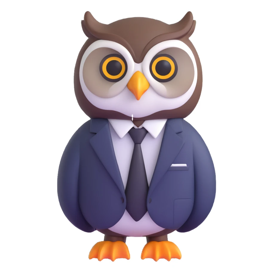 owl wearing a business suit sticker