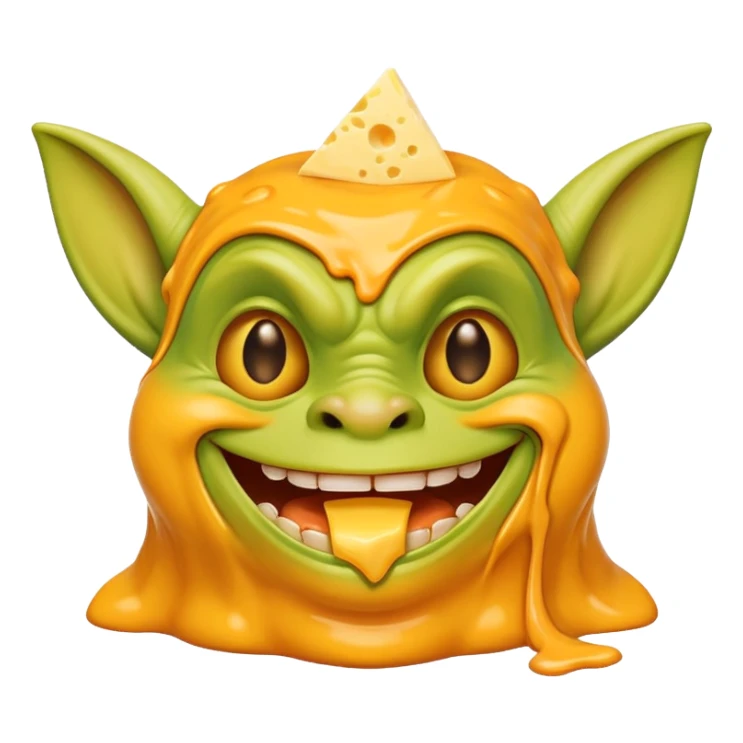 Cheddar Goblin grinning with cheese sticker