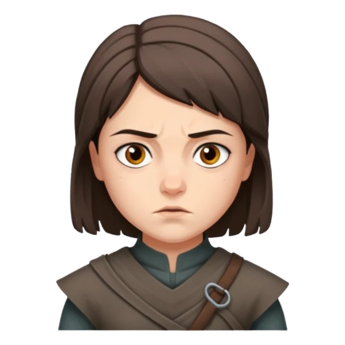 arya stark character face only younger sticker