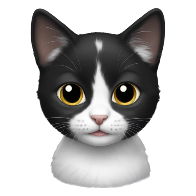 black and white kitten sticker