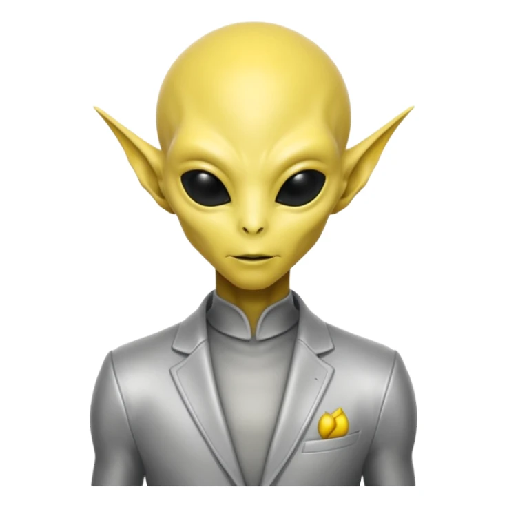 alien with yellow skin, Half body. sticker