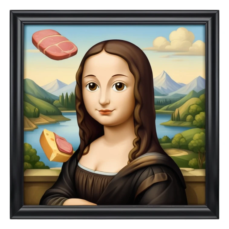  SPAM meat mona lisa renaissance landscape sticker