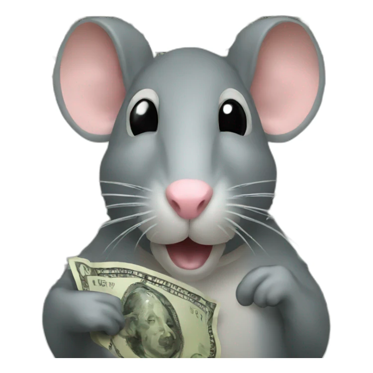Rat with dollar in the hand sticker
