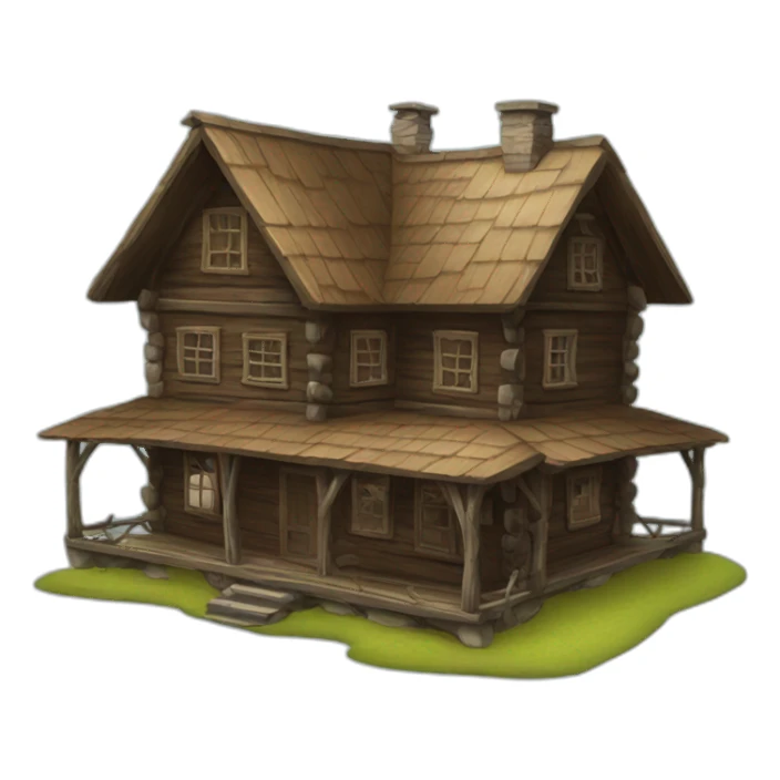 old wooden house sticker