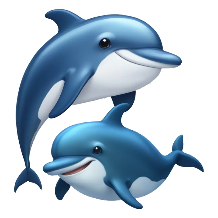 dolphin + whale sticker