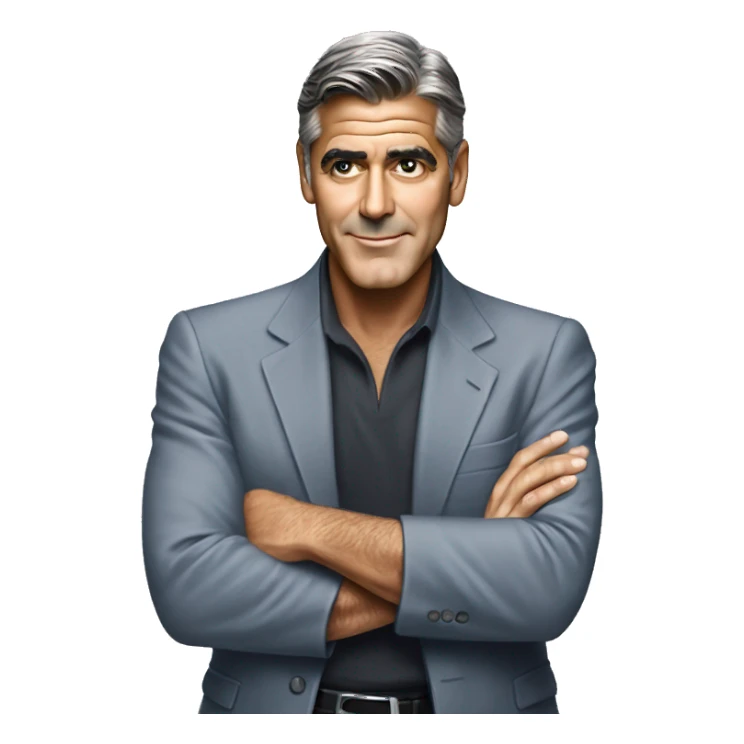 George clooney performing a front lat spread pose sticker