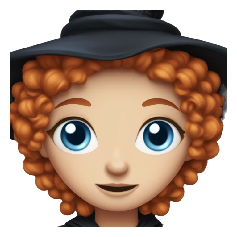 redheaded blue-eyed witch sticker