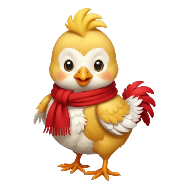 cute small chicken with scarf sticker