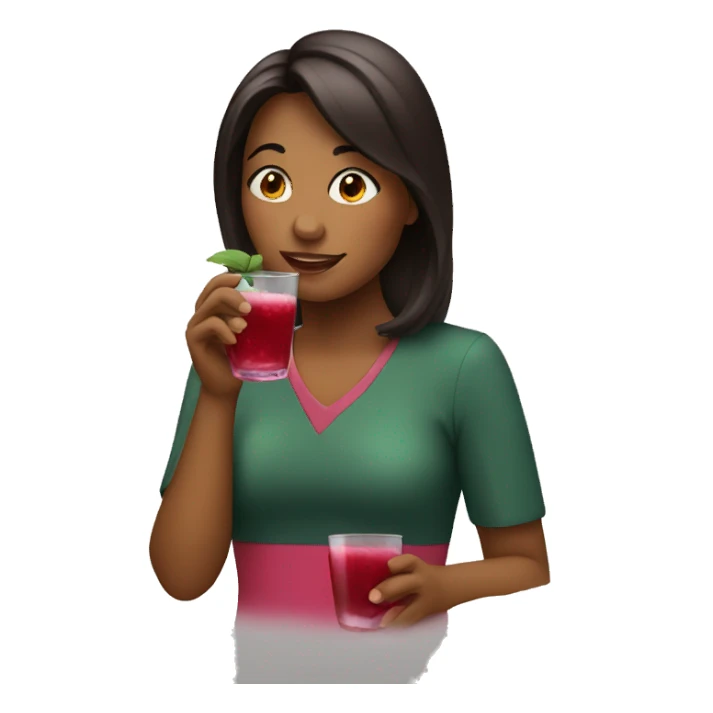 woman drinks cranberry juice sticker