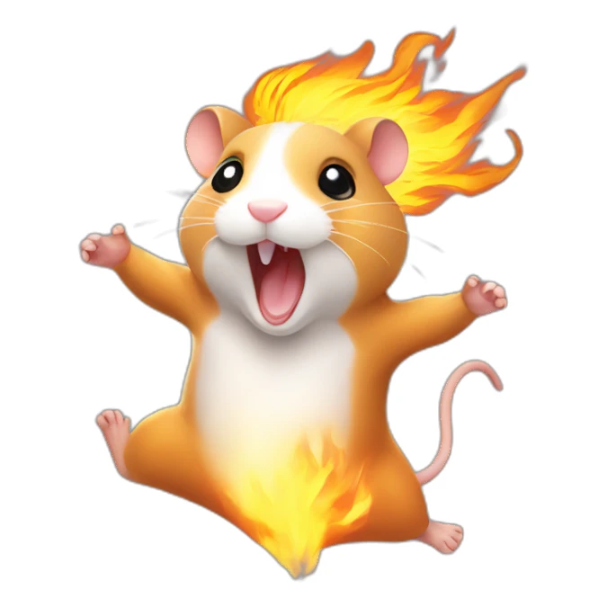 hamster on fire enjoying dance sticker