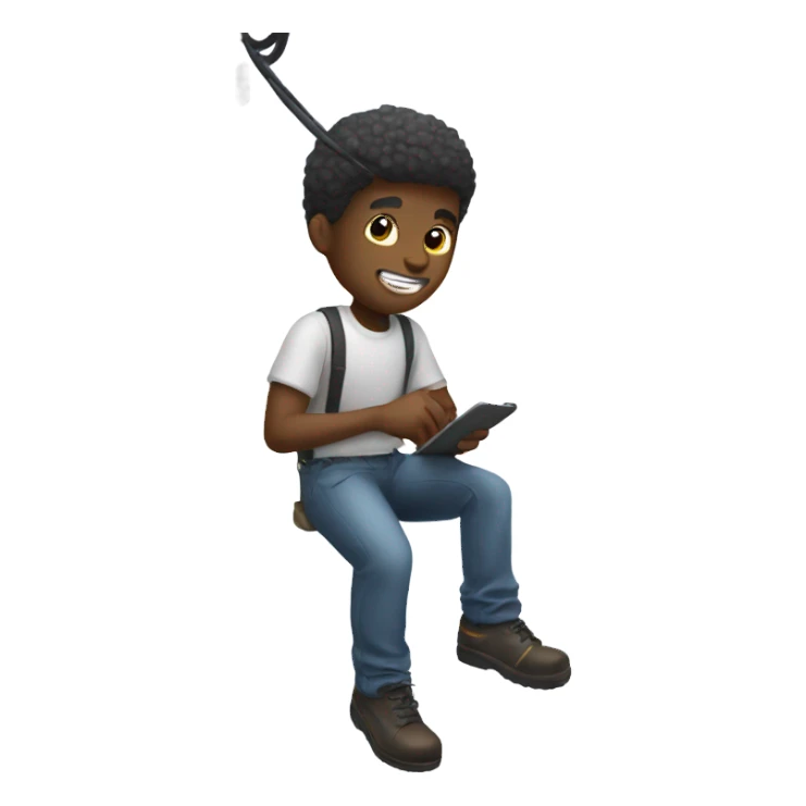 Black guy working on a telephone pole  sticker