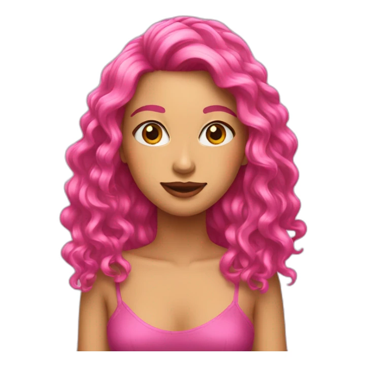 Cabelo rosa sticker