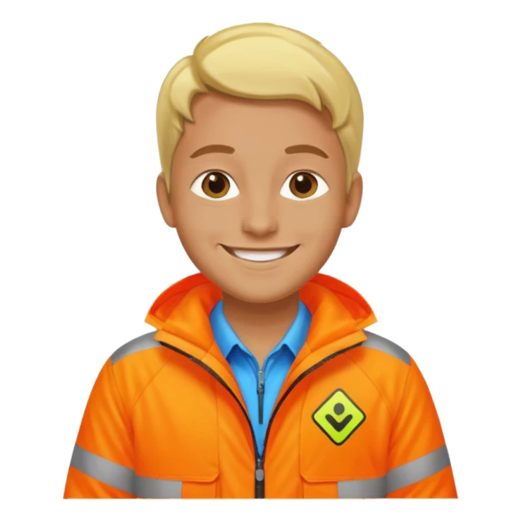 person walking wearing a high-visibility jacket sticker