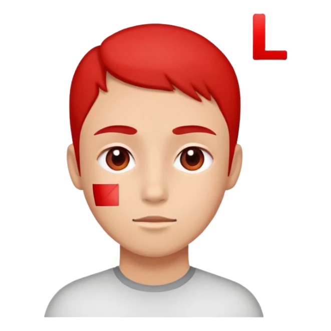 L for loser on forehead  sticker
