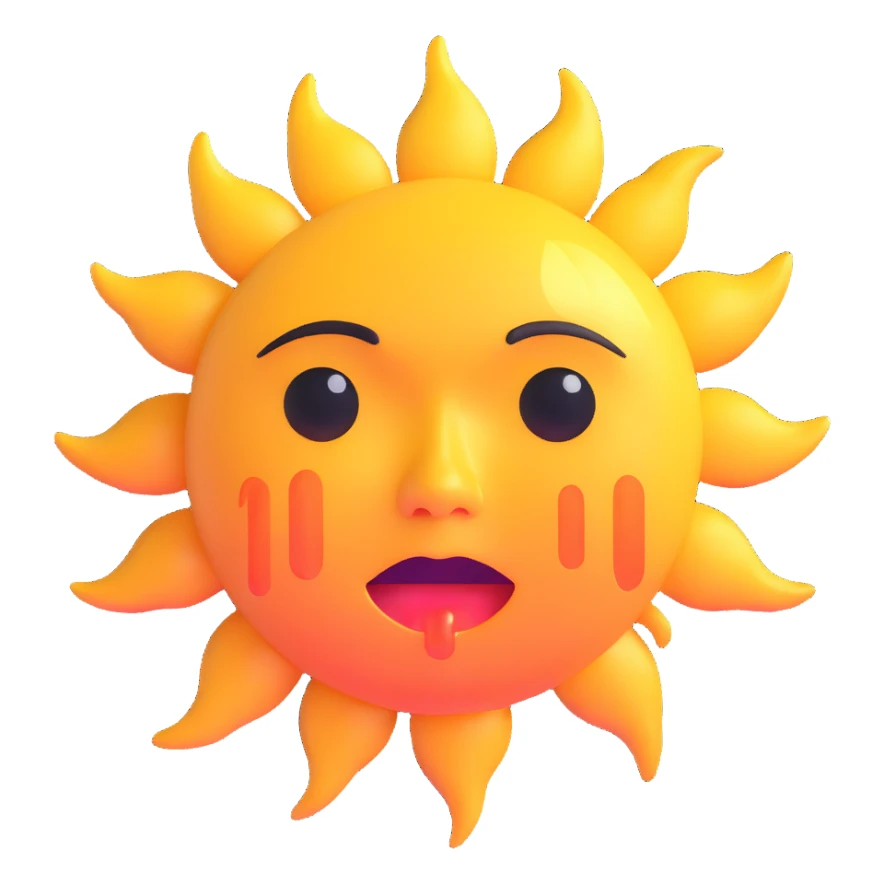 crying sun with visible tears sticker