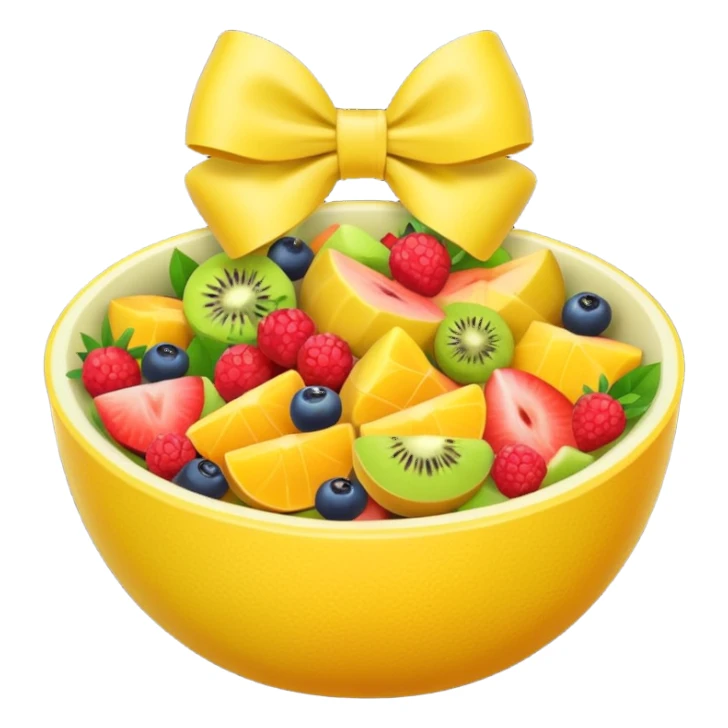 fruit salad yellow bow sticker