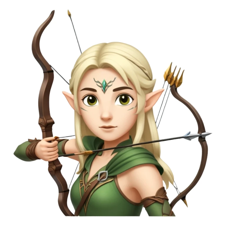 elven archer with bow and arrow sticker