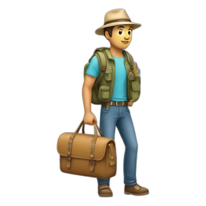 Tourist with tabel bag sticker