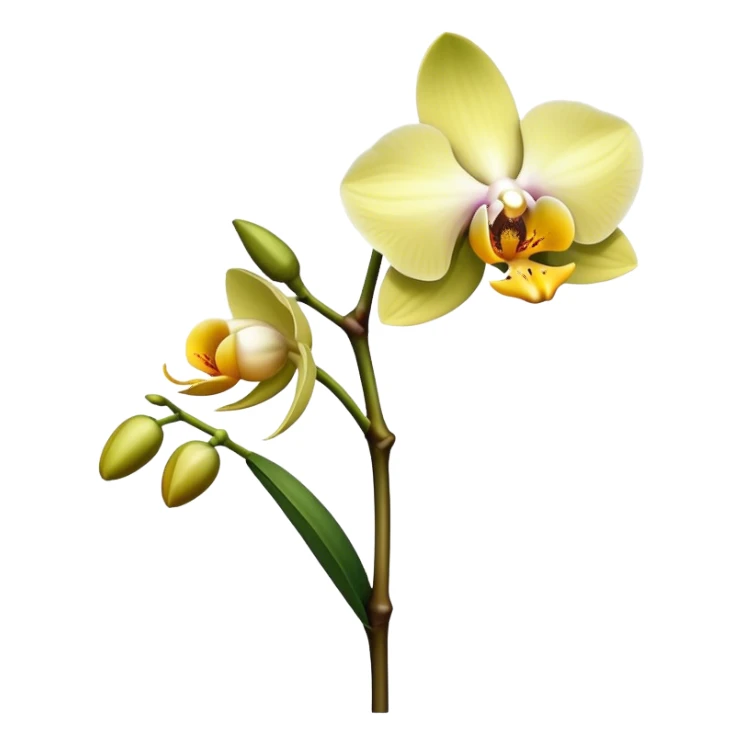 single Dendrobium Orchid flower, stem sticker