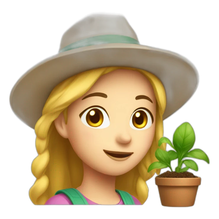 girl gardener in a hat with a сфлу sticker