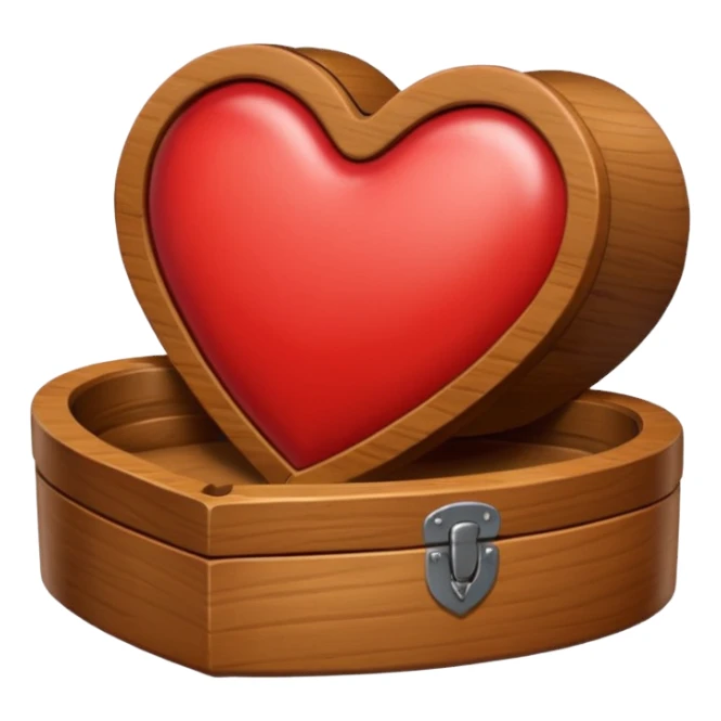 Heart shaped Wooden box sticker