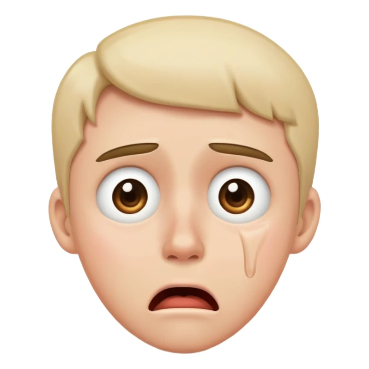Very shocked and crying face   sticker