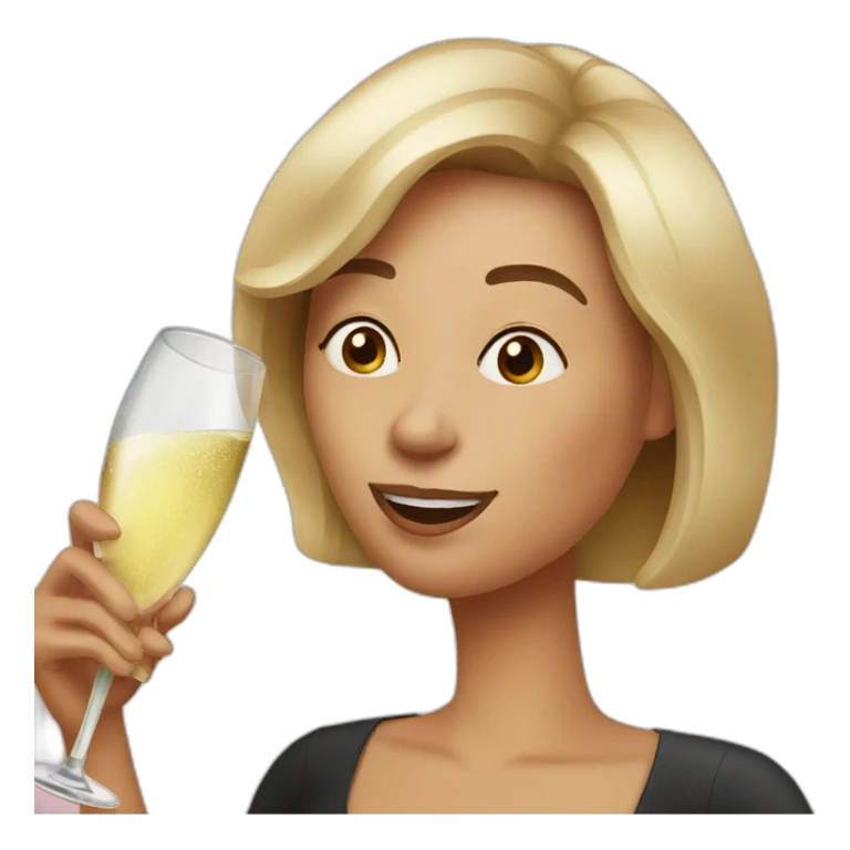 Funny woman drinks champagne sticker