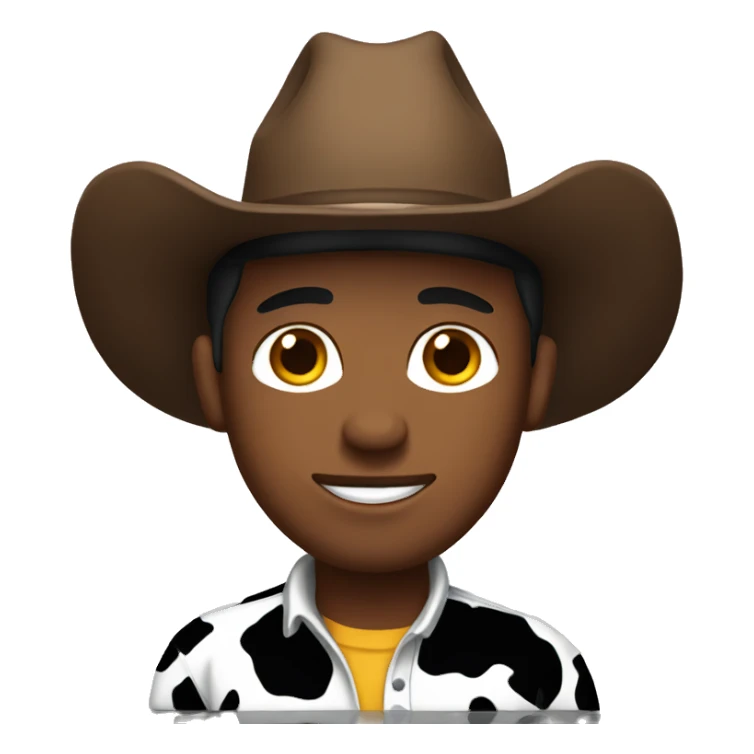 Cowboy with cow print hat sticker