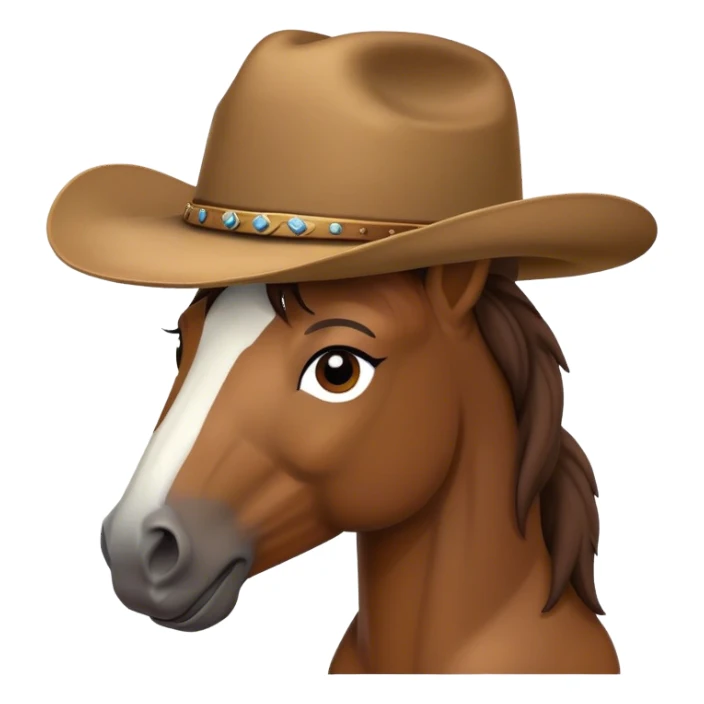 horse wearing cowboy hat  sticker
