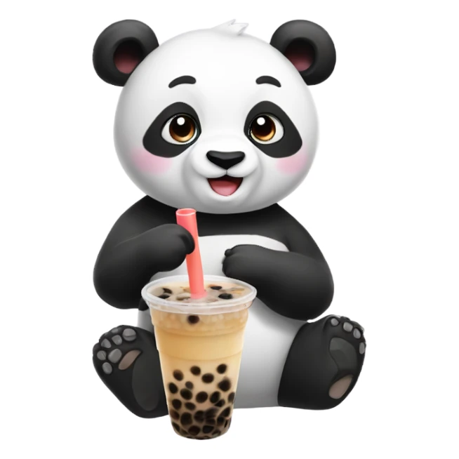 Panda with bubble tea sticker