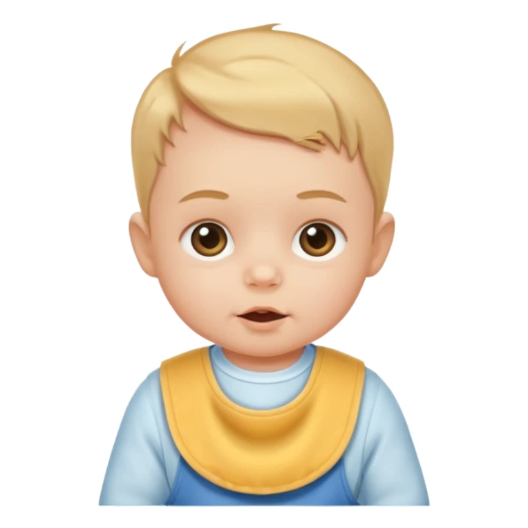 baby with bib sticker