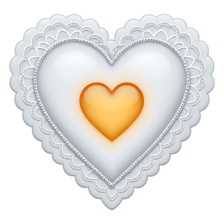 white heart with a lace border sticker
