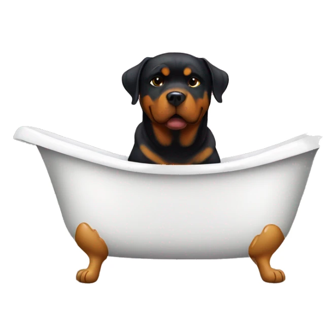 Rottweiler in bathtub sticker