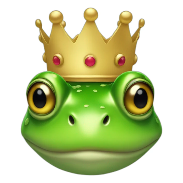 Frog head with a crown sticker