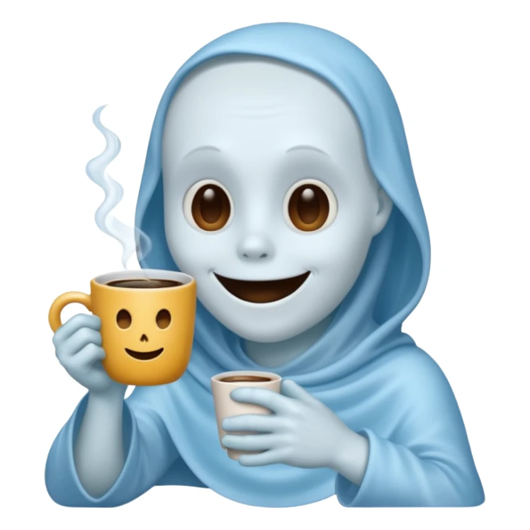 Casper the Ghost Drinks Coffee sticker