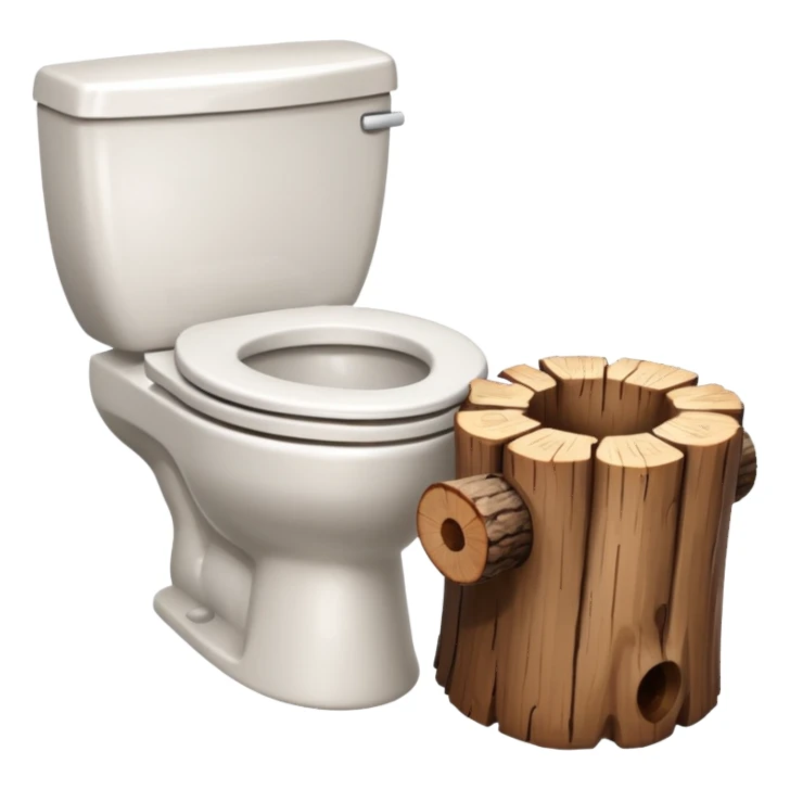 Toilet with log floating  sticker