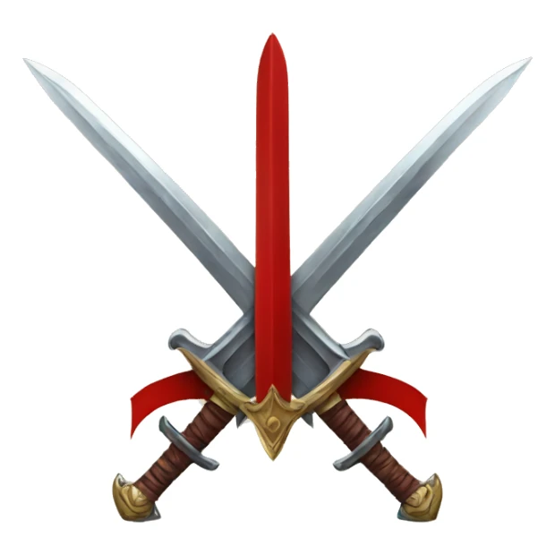 Red Crossed swords up sticker