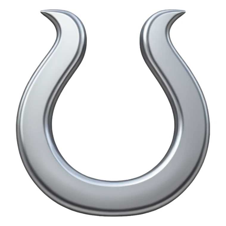 Horse shoe silver facing up sticker