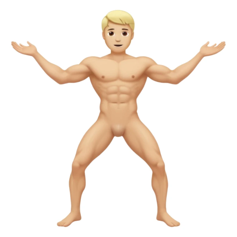 Naked blonde man with legs spread sticker